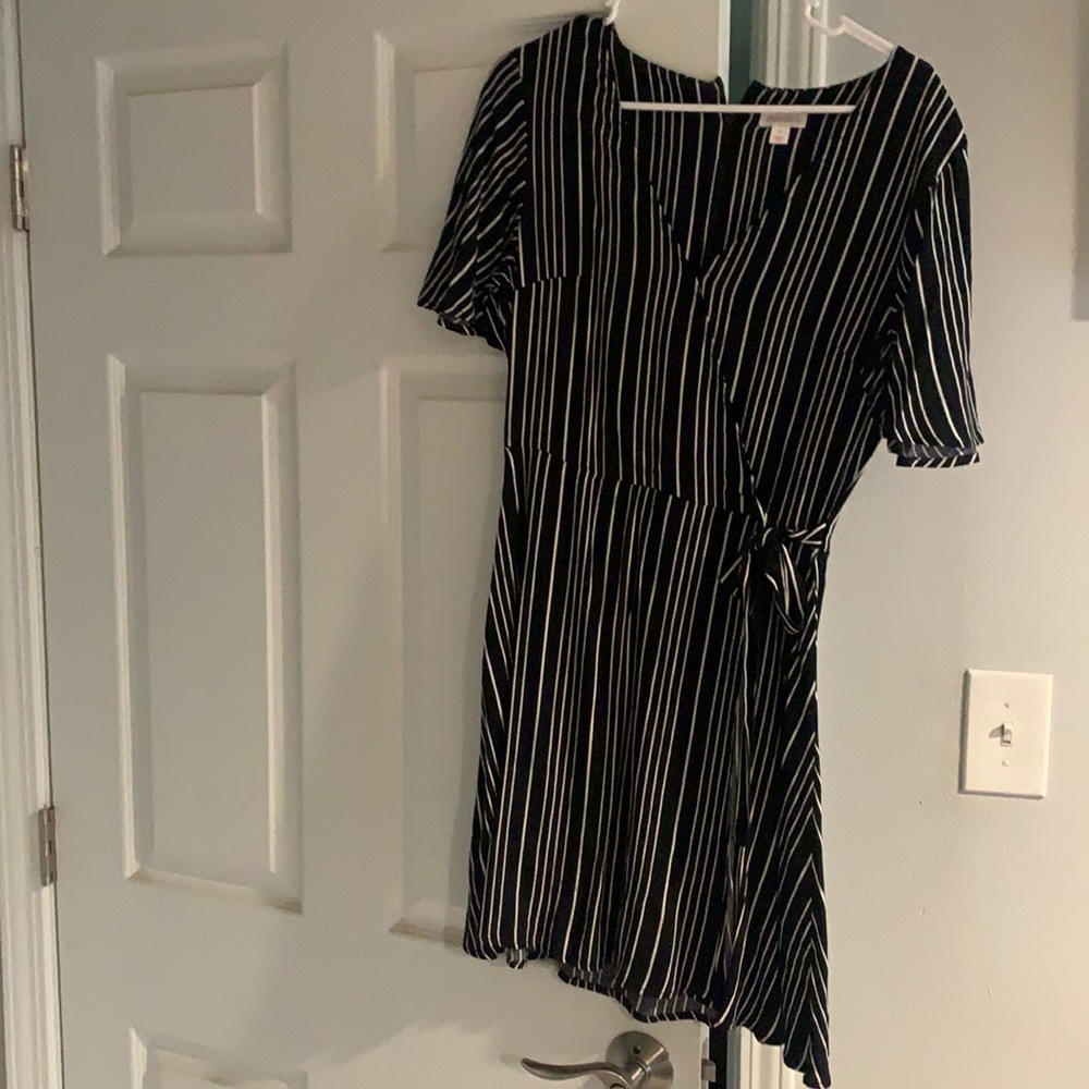 Small black and white pin striped dress
